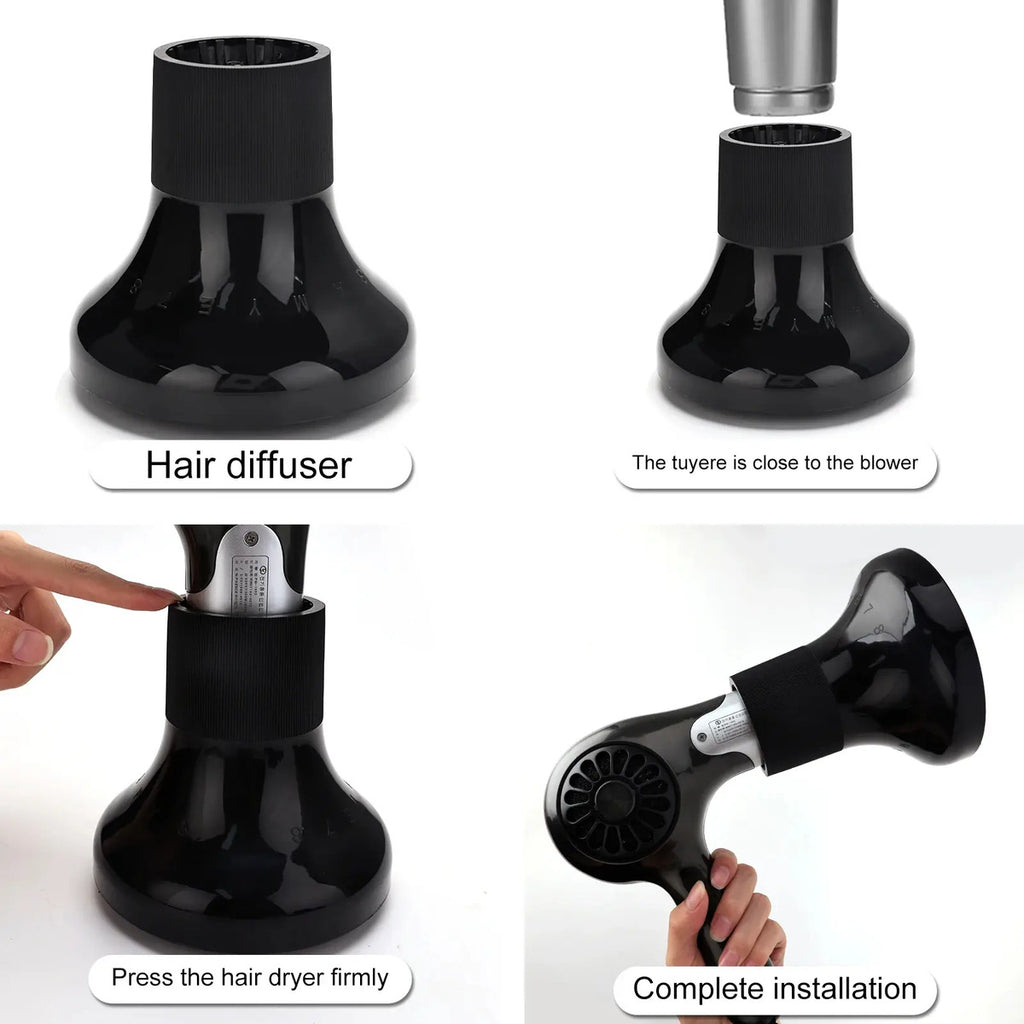 Difusor Universal Profesional para Secador de Pelo - Negro Anti-Frizz
