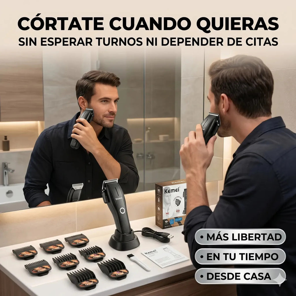 Maquina Corta Pelo Kemei 2286 Cortadora Cabello Negro Barber