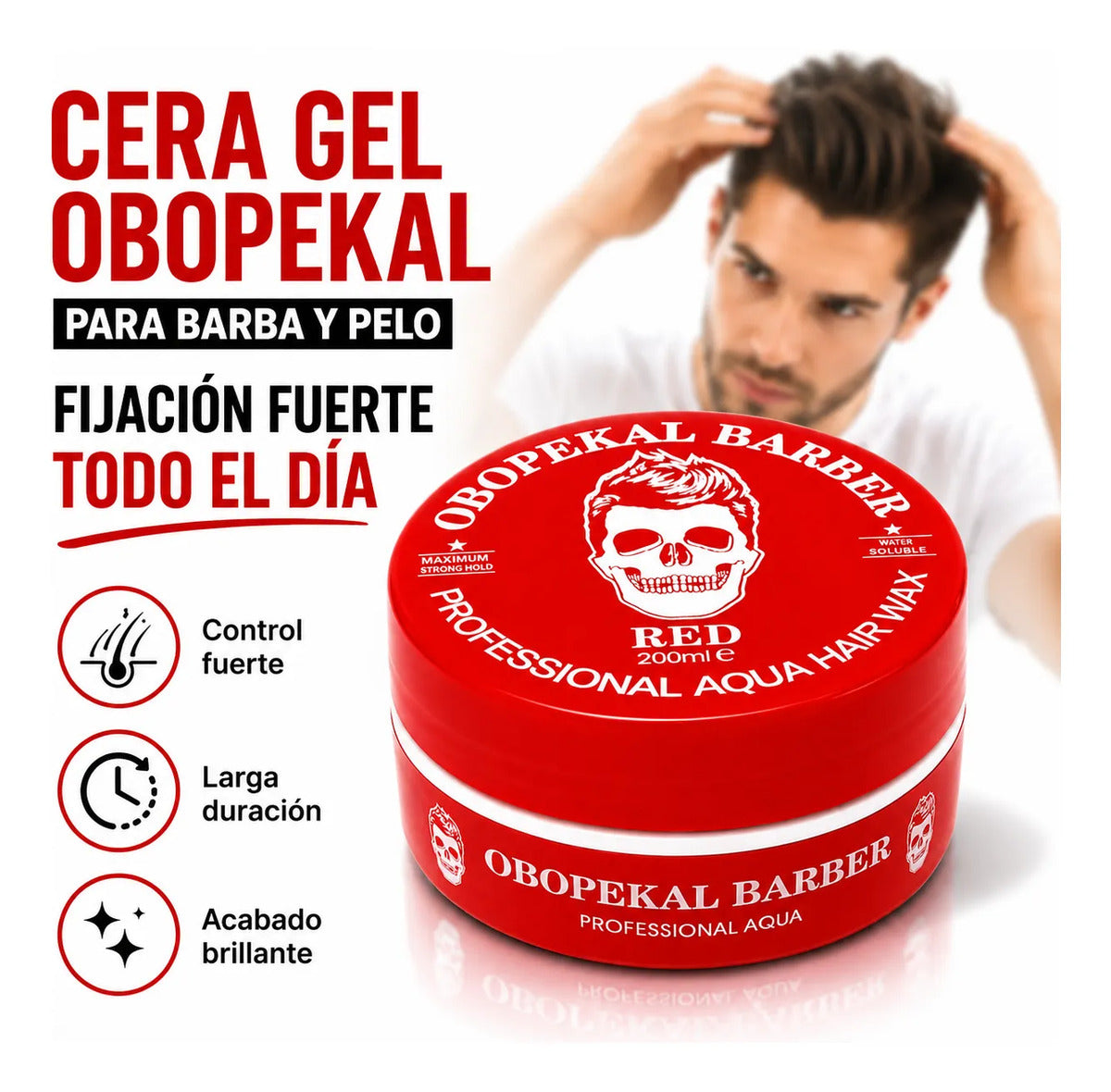 Cera Obopekal Para Barba Cabello Gel Pomada Capilar Barbería
