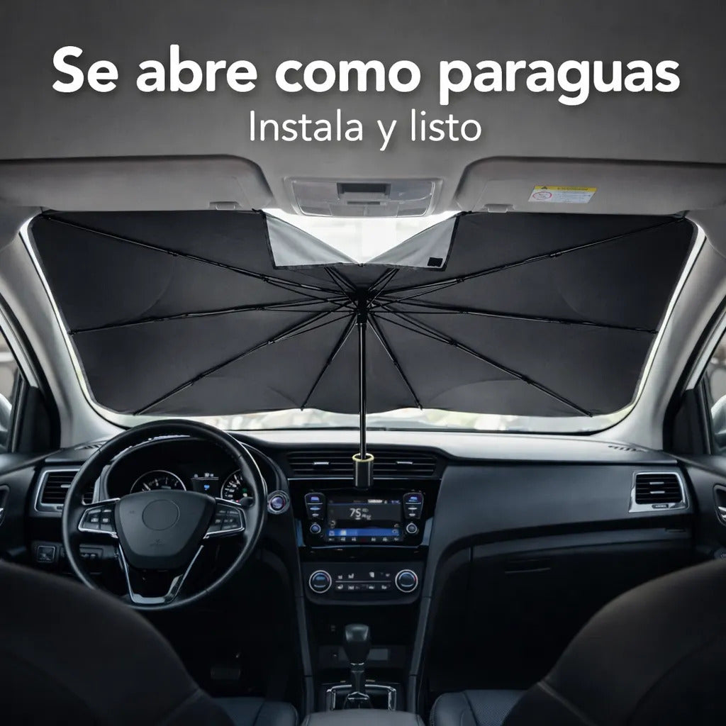 Tapa Sol Auto Tipo Sombrilla Cubre Parabrisa Plegable S