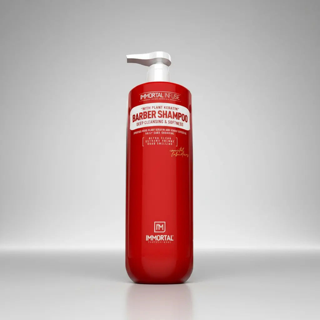 Shampoo Profesional Immortal Infuse Barbería - Keratina Vegetal y Limpieza Profunda 1000ml