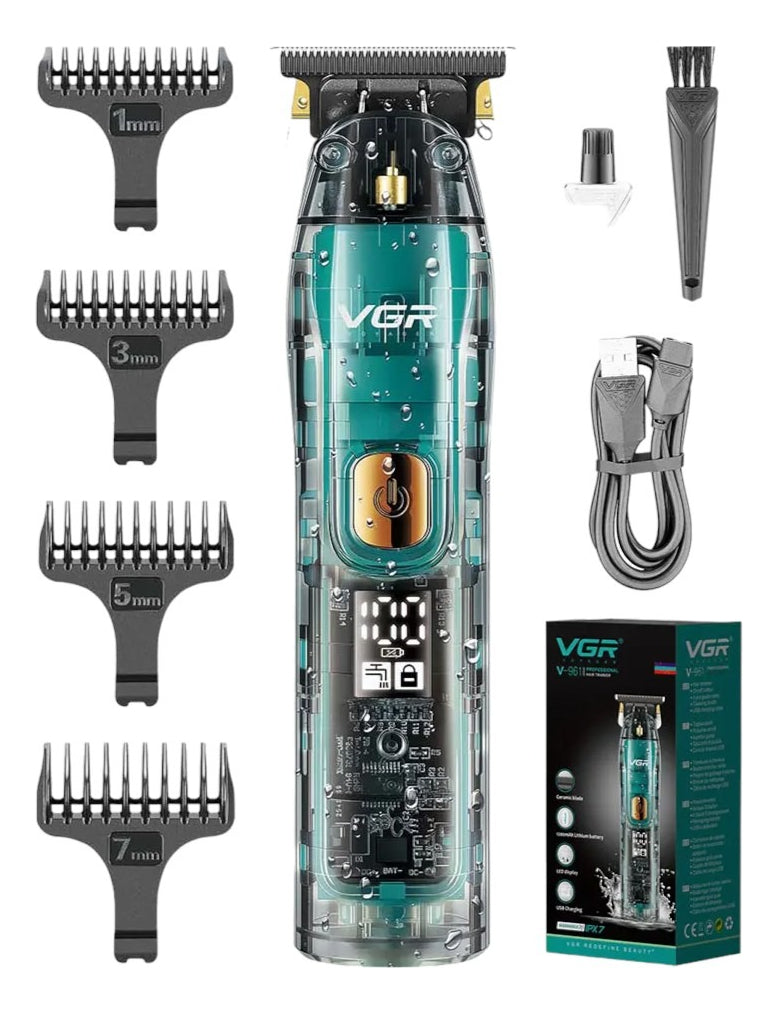 Máquina Cortadora de Pelo VGR V-961 Inalámbrica Profesional Barbería Recargable