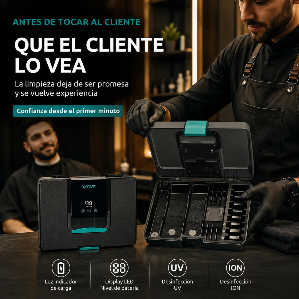 Esterilizador Y  Desinfección Uv Profesional De Barbería VGR