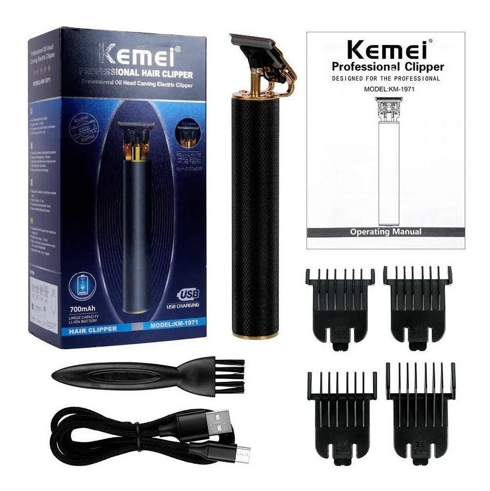 Kit Barbería Profesional 3 en 1 Máquina Cortar Pelo + Trimmer + Shaver