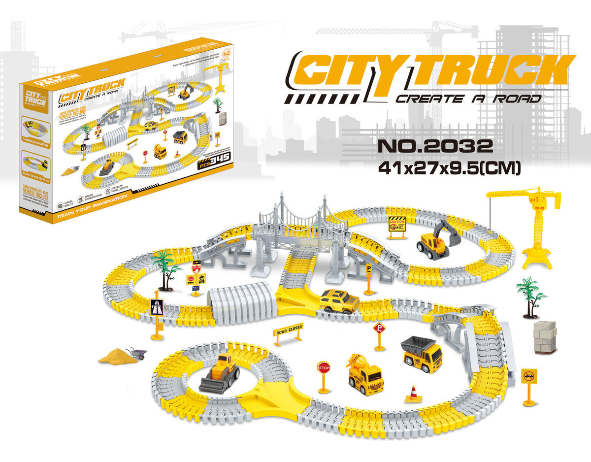 Pista de Carreras Flexible 345 Piezas – Set de Construcción Didáctico con Auto Eléctrico