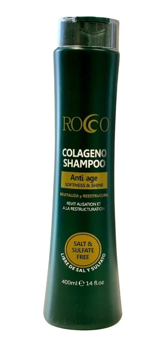 Shampoo Rocco Colágeno Sin Sal 400ml - Tratamiento Profesional Anticaída