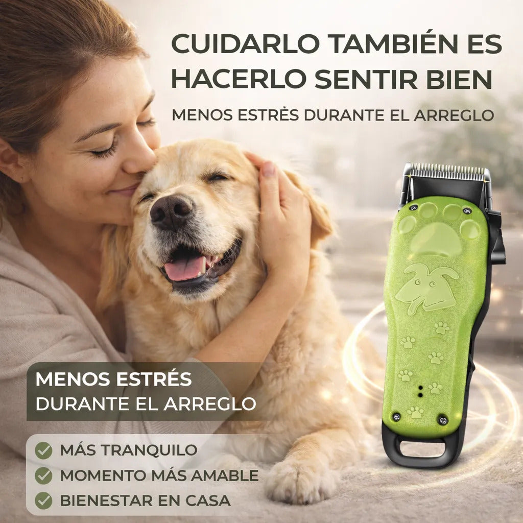 Maquina Cortadora Pelo Mascotas Perros Corte Kemei Verde Cw1