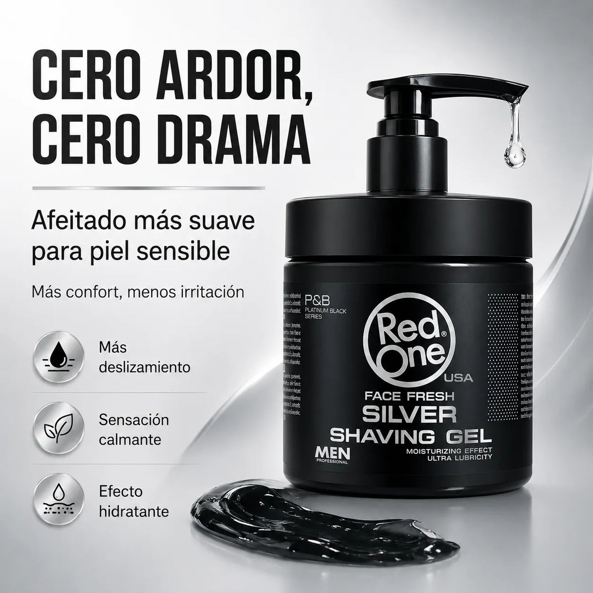 Gel Afeitar Red One Silver Hidratante  Piel Sensible 100ml