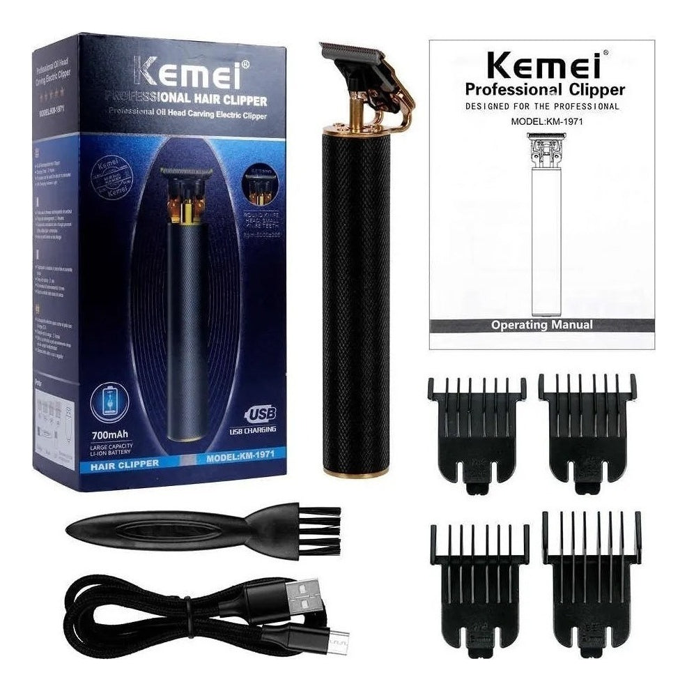 Kit Barbería Profesional Kemei 3 en 1: Clipper 1990 + Trimmer 1971 + Shaver 2024