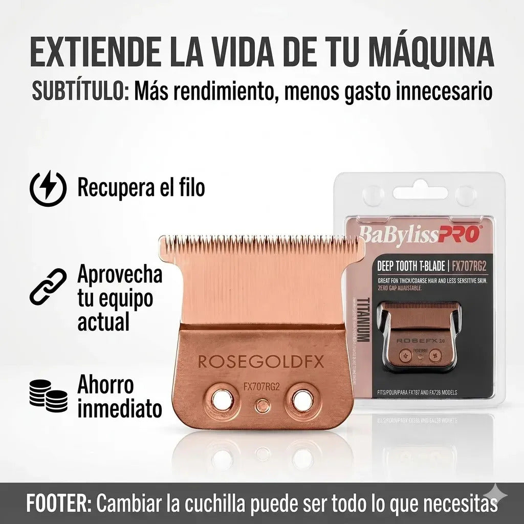 Repuesto Cuchilla Babyliss Pro Rose Gold Deep Tooth Fx707rg2