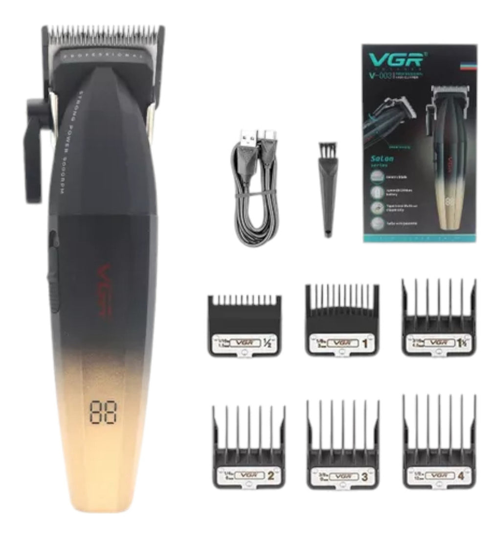 Combo VGR Profesional Clipper 003 + Trimmer 192 + Shaver 355 Barbería Completo