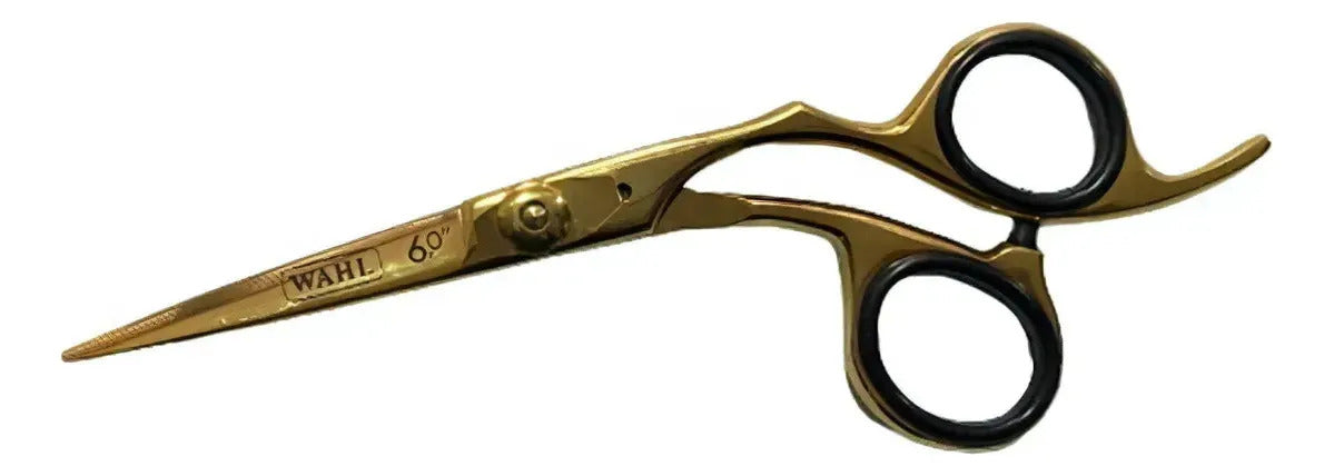 Tijera Profesional 6,0 Filo Navaja Para Corte Dorada Wahl