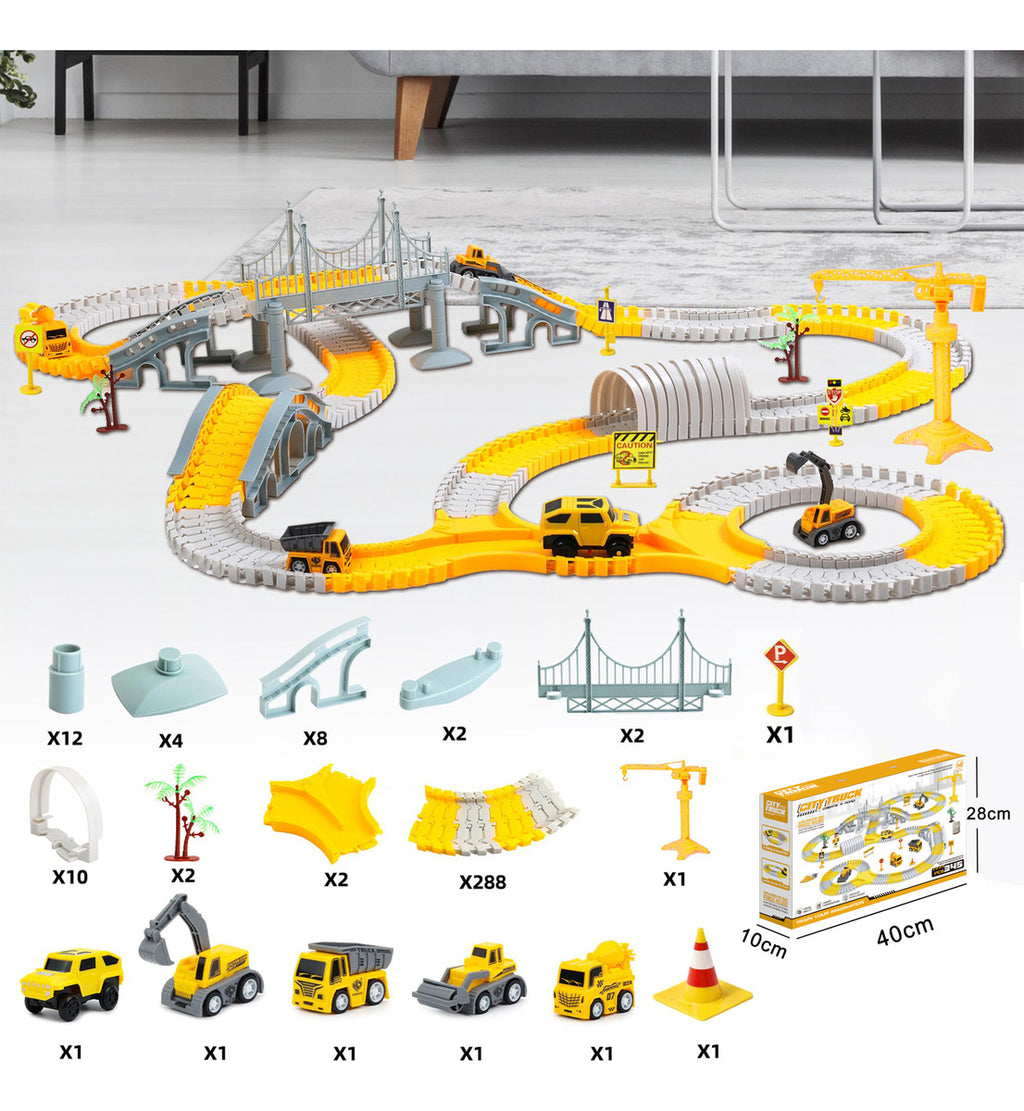 Pista de Carreras Flexible 345 Piezas – Set de Construcción Didáctico con Auto Eléctrico