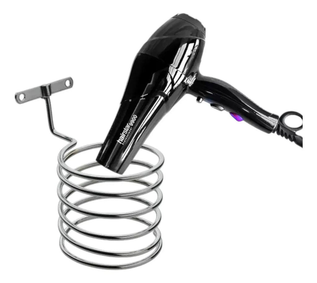 Soporte de Pared Metálico para Secador de Pelo Profesional - Diseño Espiral