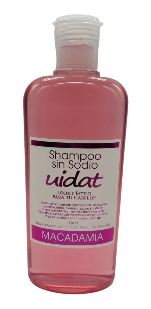 Shampoo de Macadamia 390ml Sin Sodio - Hidratación Profunda para Cabello Seco