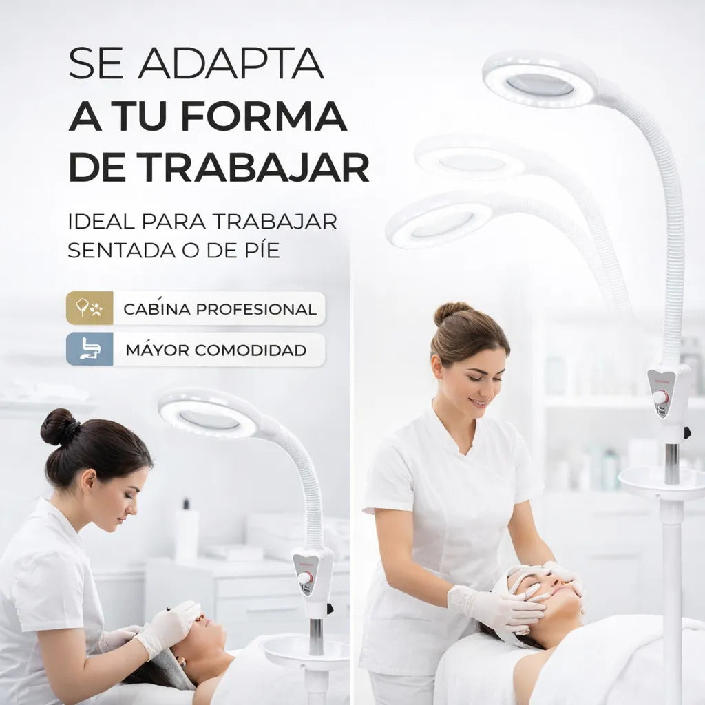 Lámpara Luz Fría Lupa Led Con Pedestal Trabajo Cómodo Altura