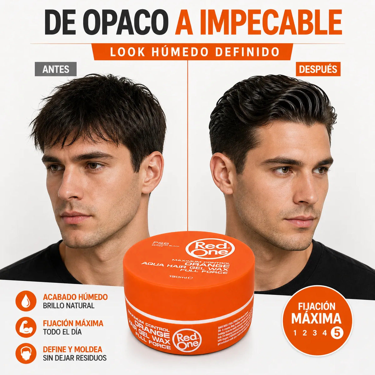 Cera Capilar Red One Orange Hair Wax Full Force 150ml
