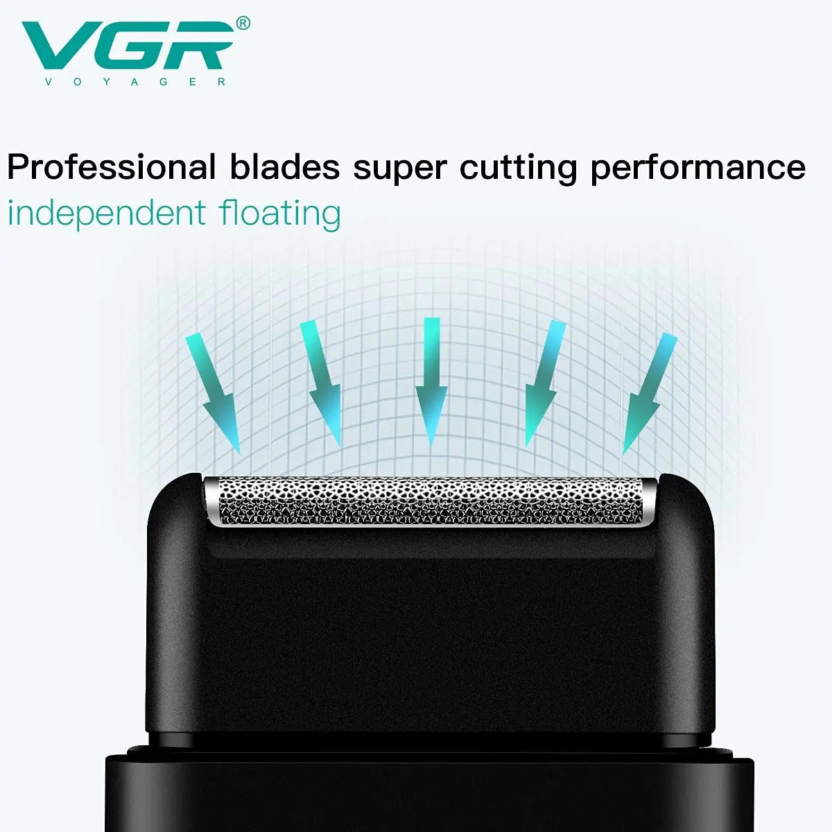 Máquina Rasuradora Inalámbrica VGR V-390 Negra Profesional Recargable