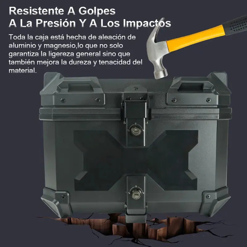 Maleta Moto 45l Antirrobo Con Llave Top Case Negro