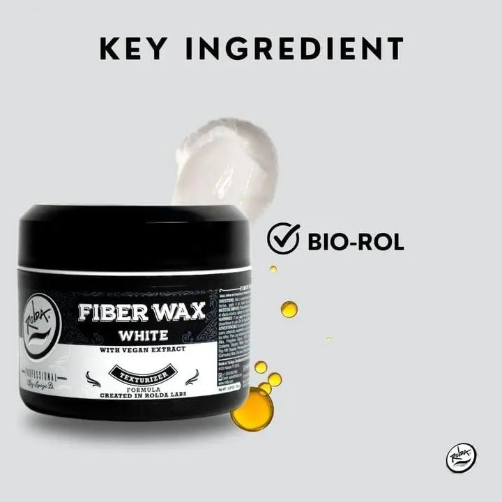 Cera Mate Fibrosa Rolda Fiber Wax White 150g - Fijación Flexible y Textura