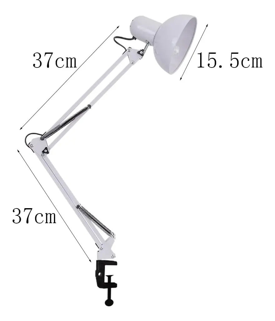 Lámpara de Escritorio Profesional con Brazo Flexible y Altura Extra de 84cm