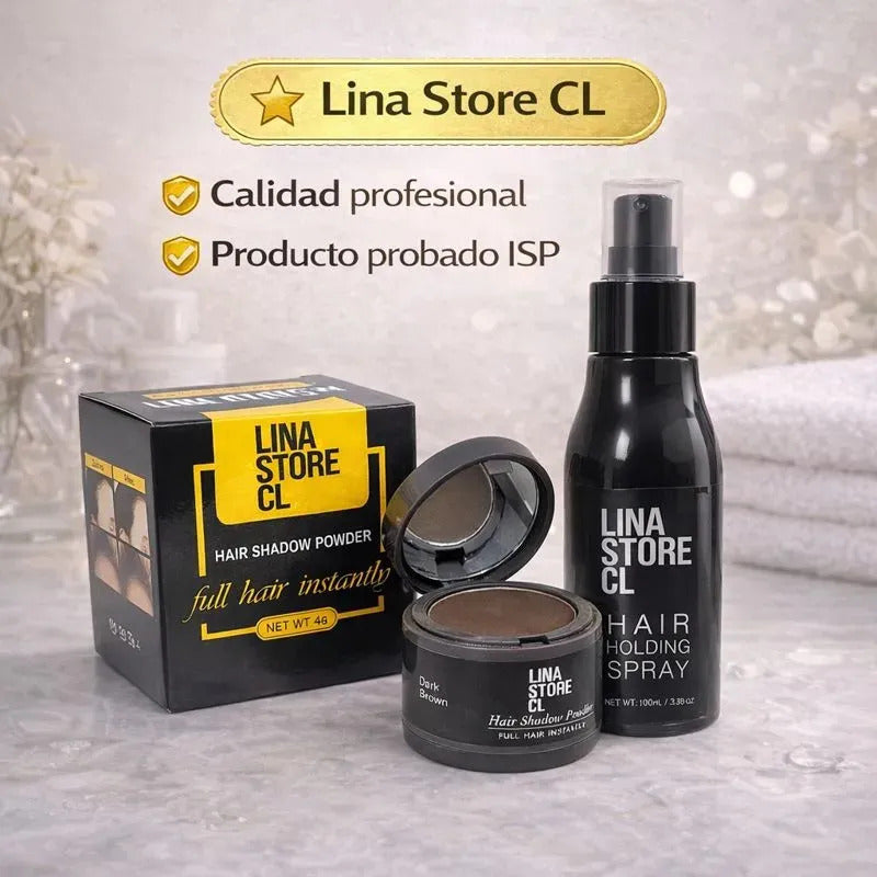 Polvo Capilar De Cabello Efecto Castaño + Fijadora Capilar