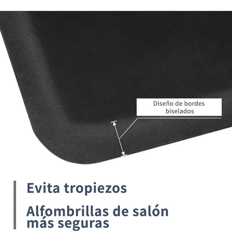 Alfombra Antifatiga Barbería Ergonómica Antideslizante Negro Negro Impermeable