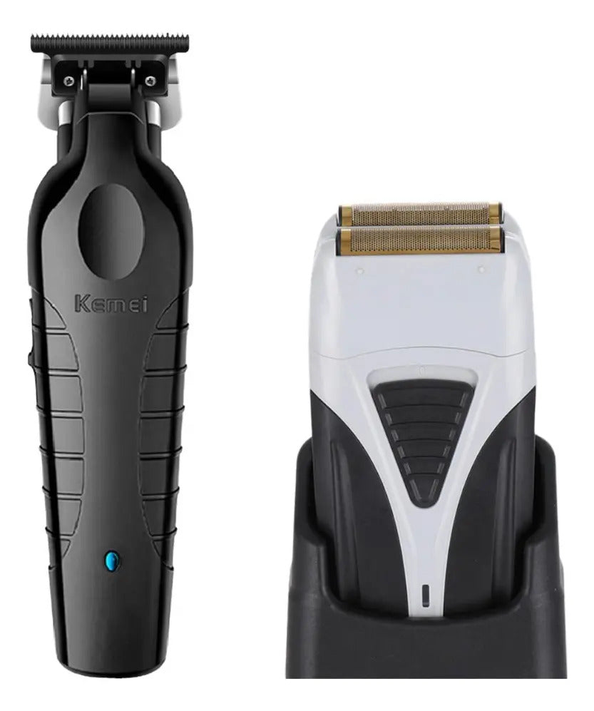 Kit de Terminación Profesional Kemei: Trimmer KM-2299 + Shaver KM-3383
