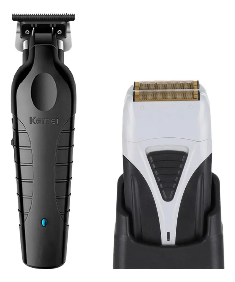 Kit de Terminación Profesional Kemei: Trimmer KM-2299 + Shaver KM-3383