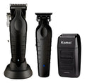 Kit Barbería Profesional Kemei: Clipper 2296 + Trimmer 2299 + Shaver 1102