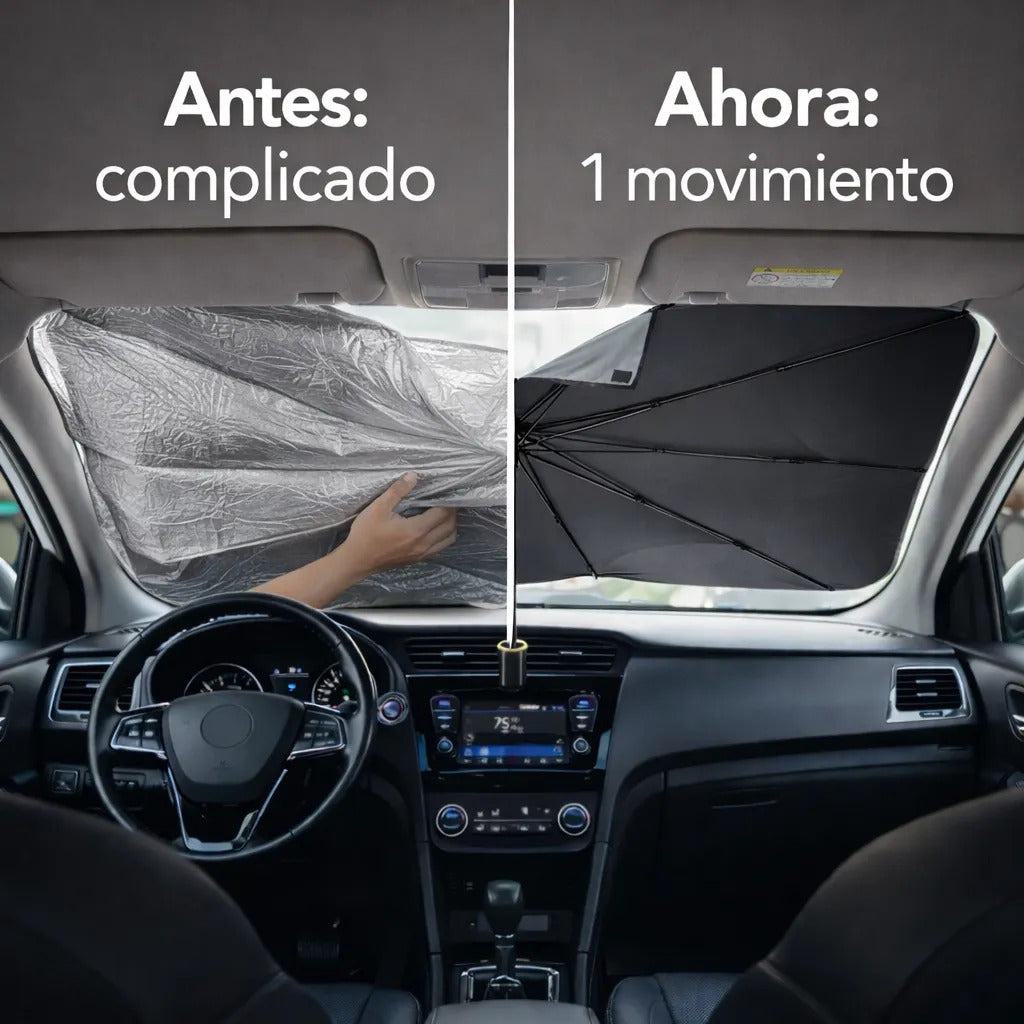 Tapa Sol Auto Tipo Sombrilla Cubre Parabrisa Plegable S
