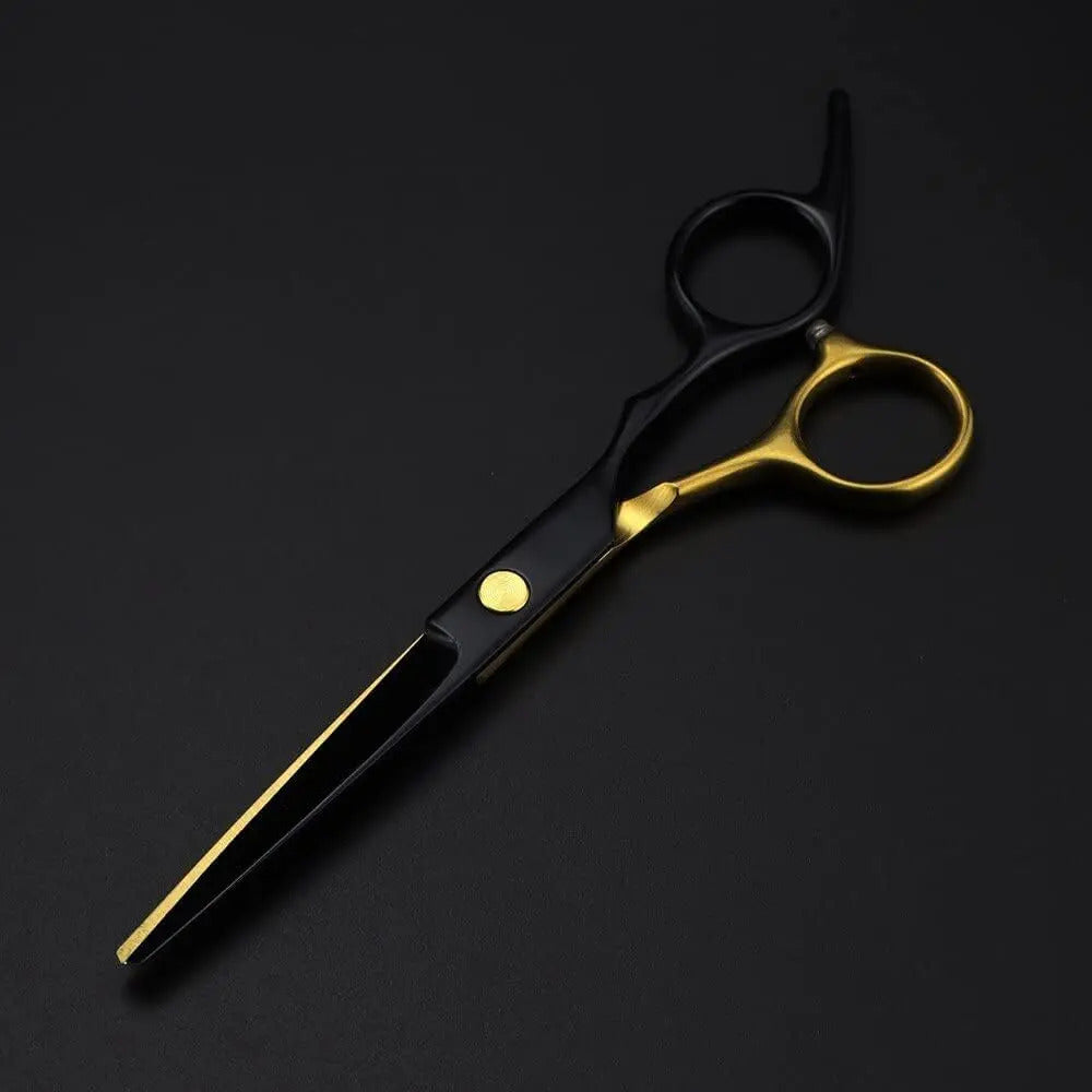 Kit de Tijeras Profesionales de Corte y Entresacado - Filo Navaja Negro y Dorado