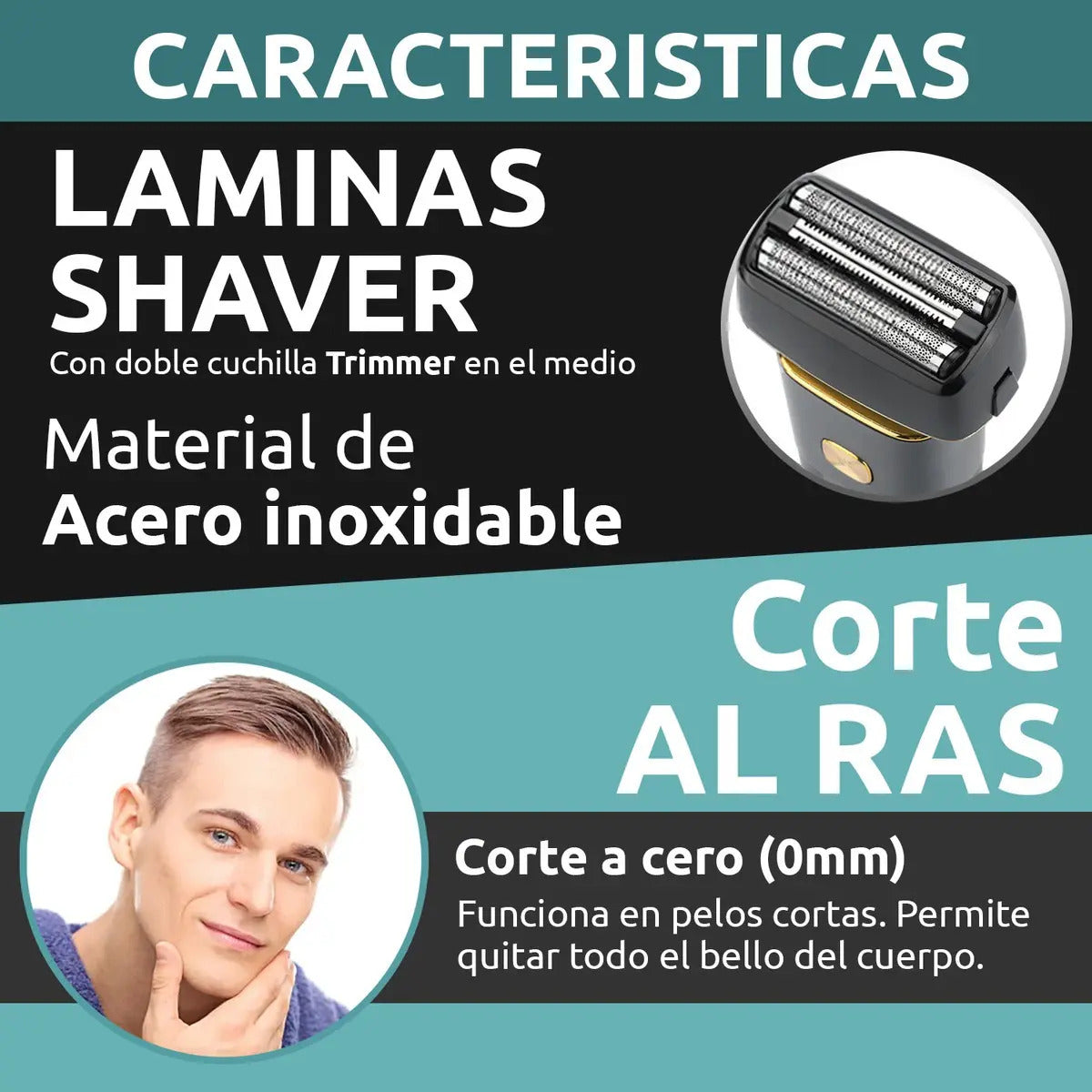 Máquina Rasuradora Eléctrica VGR V-355 Inalámbrica Recargable Profesional