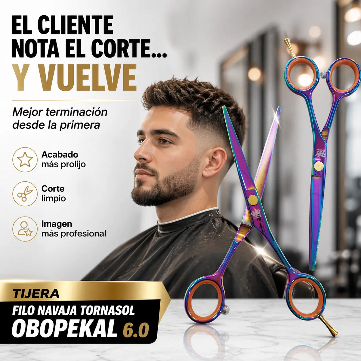 Tijera Filo Navaja 6.0 Corte Limpio Tornasol Profesional