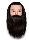 Cabeza de Práctica Masculina 100% Cabello Humano con Barba Profesional