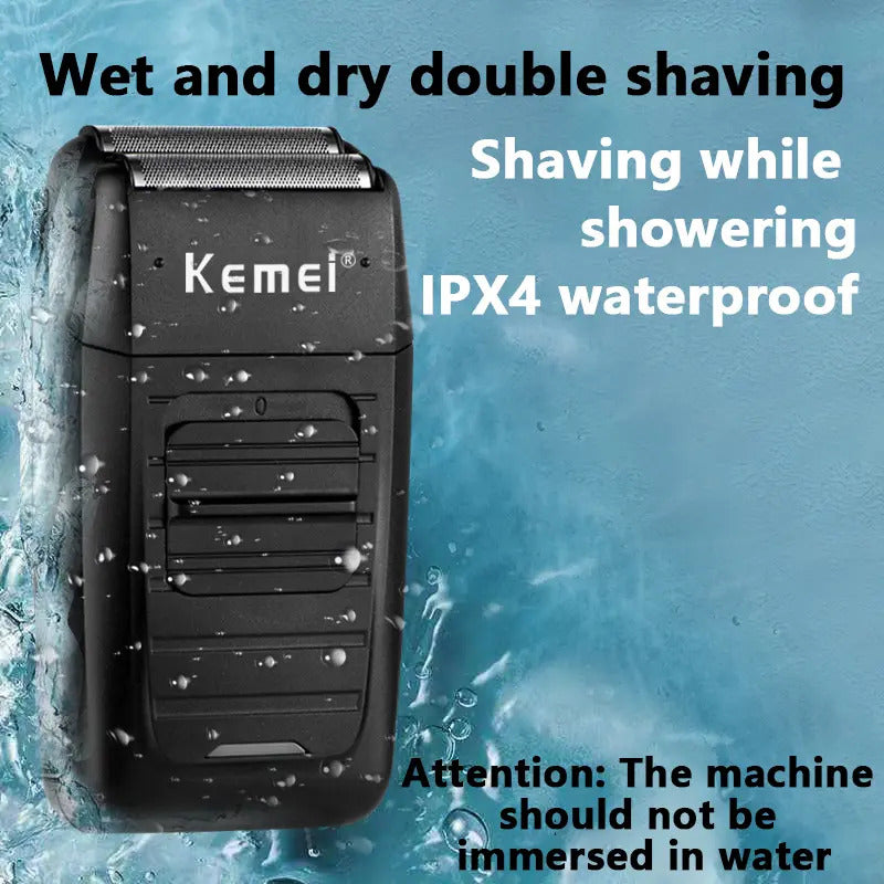 Afeitadora Profesional Kemei KM-1102: Shaver de Doble Lámina para Rasurado al Ras