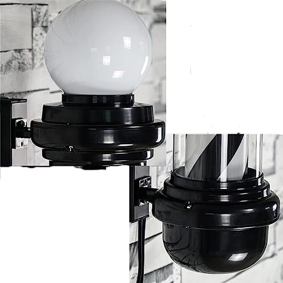 Poste de Barbería Profesional Giratorio 88cm - Luz LED Tricolor Clásica