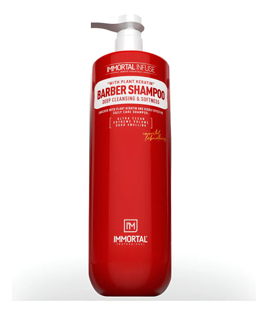 Shampoo Profesional Immortal Infuse Barbería - Keratina Vegetal y Limpieza Profunda 1000ml