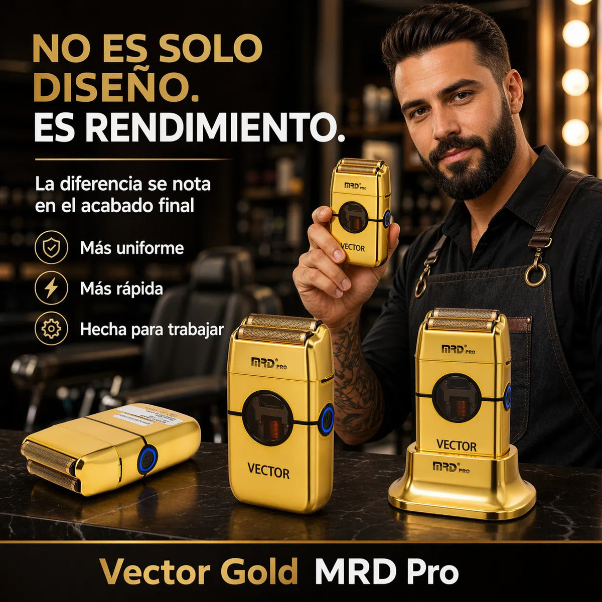 Maquina De Cortar Pelo Mrd Shaver Profesional 13.000rpm Gold