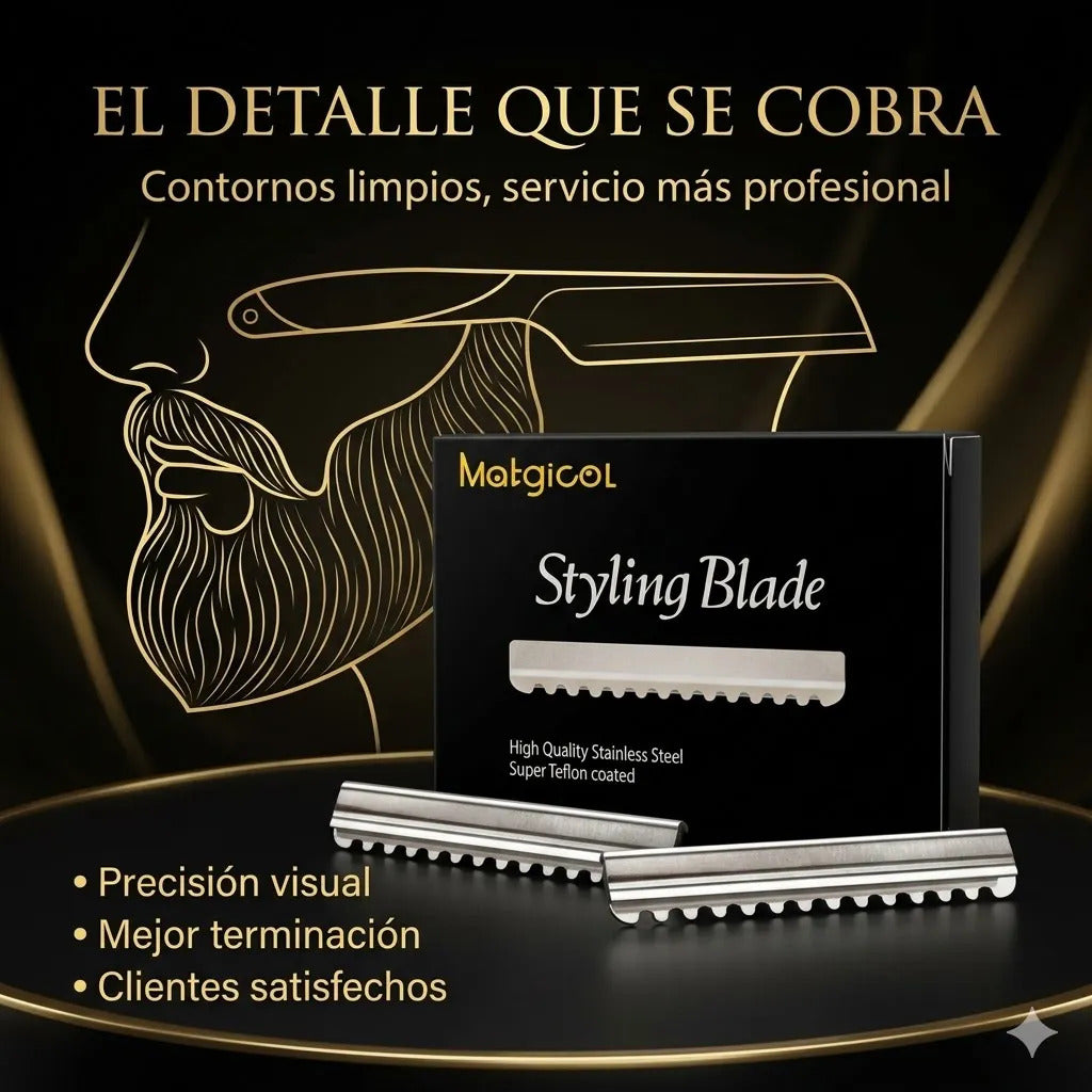 10 Cuchilla Navajas Styling Blade Hoja Dentada Perfilado L