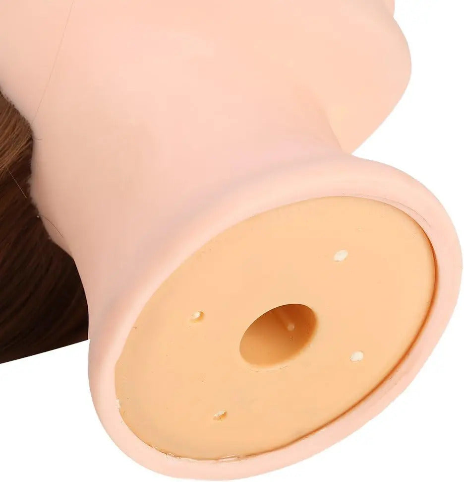 Cabeza de Práctica Profesional 60 cm - Maniquí de Peluquería con Soporte