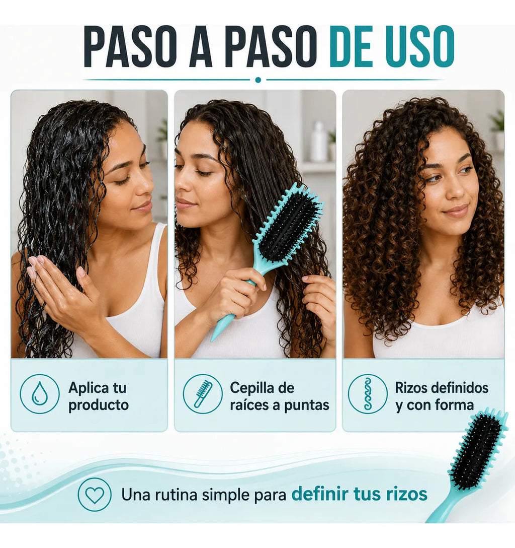 Cepillo Rizos Ondulados Define Acomoda Forma
