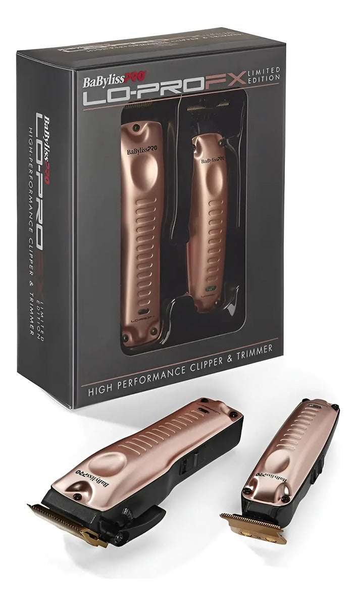 Combo BabylissPRO Lo-Pro FX Clipper + Trimmer Rose Gold Edición Limitada