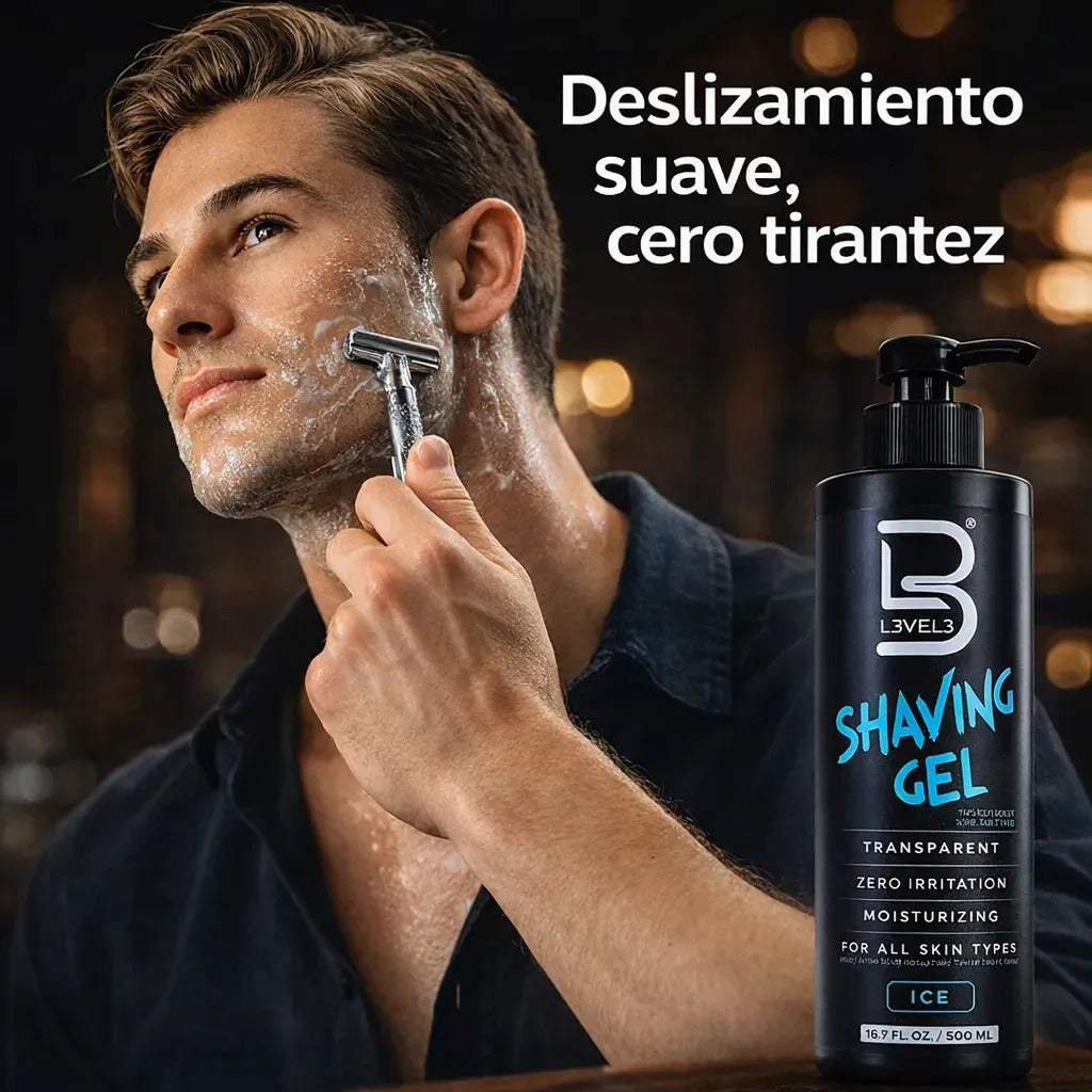 Gel De Afeitado Transparente Level3 Ice Profesional 500ml