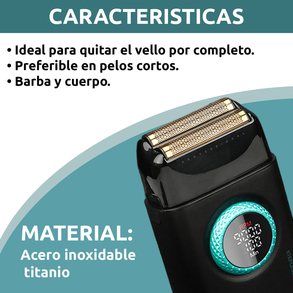 Cabezal Repuesto Shaver VGR V-377 Doble Hoja Titanio Negro