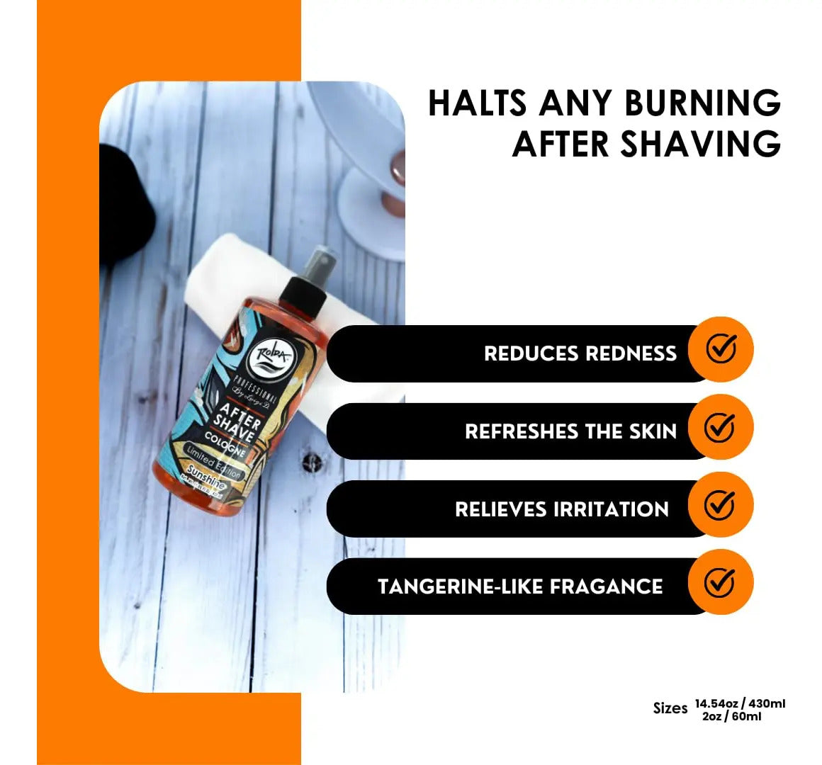 After Shave Colonia Rolda Sunshine - Loción Post Afeitado Cítrica 410ml