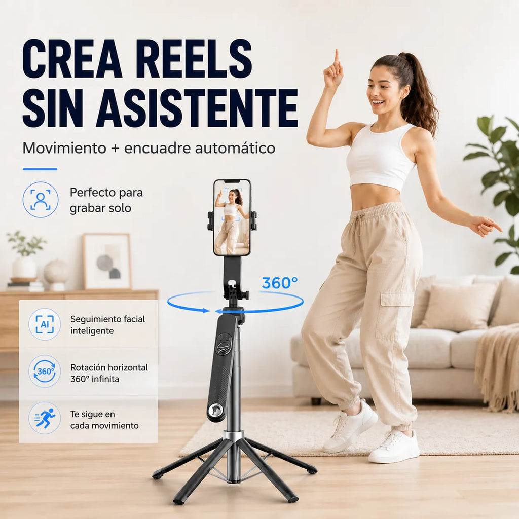 Tripode Inteligente Celular C12 Reels Facial 360 - 1,8m