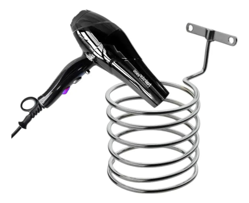 Soporte de Pared Metálico para Secador de Pelo Profesional - Diseño Espiral