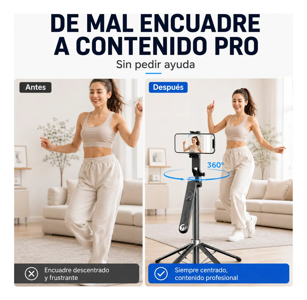 Tripode Inteligente Celular C12 Reels Facial 360 - 1,8m