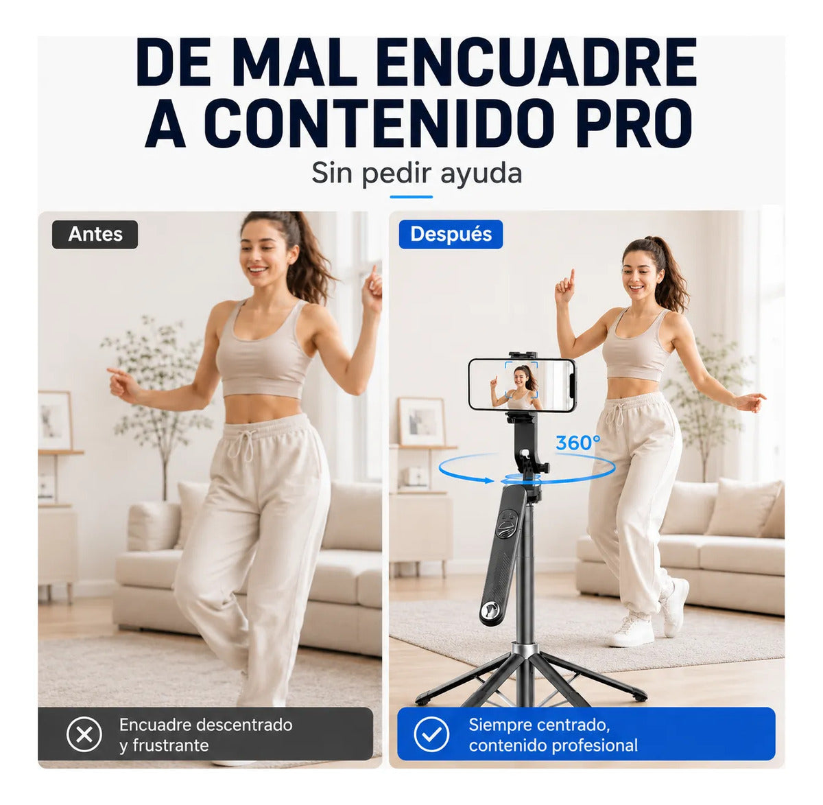 Tripode Inteligente Celular C12 Reels Facial 360 - 1,8m
